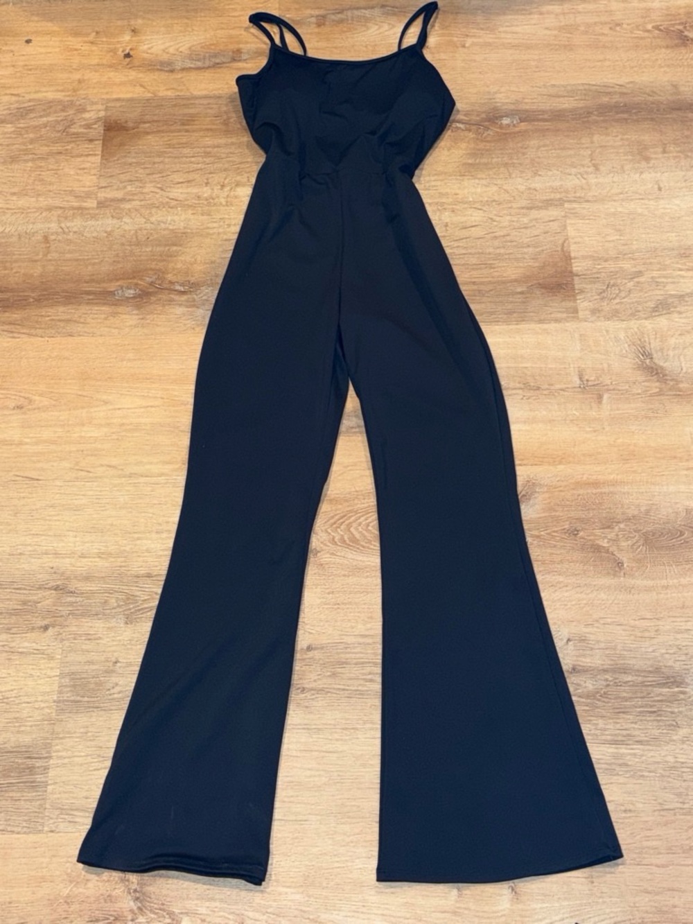 No Boundaries Black Wide-Leg Spaghetti Strap Jumpsuit